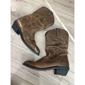 DURANGO WOMEN'S DISTRESSED TAN Brown SLOUCH WESTERN BOOT Sz 11